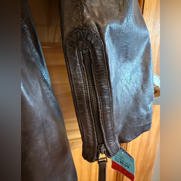 Bod Christensen Genuine Leather Women’s Mid Length Brown Jacket Size M NWT - Picture 5 of 16